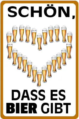 Produktbild von vianmo Holzschild 30x20 cm schön dass es Bier gibt Essen Trinken