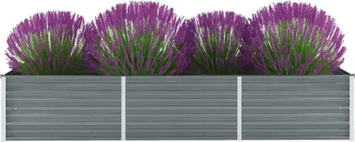 Obrázok produktu pre Maison Exclusive - Záhradný vyvýšený záhon Pozinkovaná oceľ 240x80x45 cm Sivá