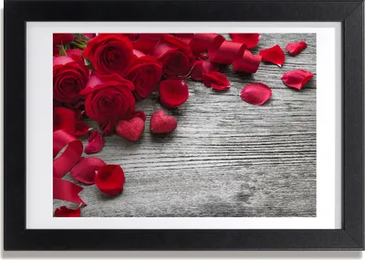 Produktbild von Bild 30x20 MDF-Rahmen, Wandkunst rote Rosen