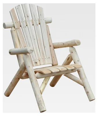 Produktbild von Wetterfester Adirondack Stuhl aus Holz für den Außenbereich mit hoher Rückenlehne und Armlehnen, Gartensessel für Garten, Terrasse und Balkon 83 x 68 x 101 cm Natur