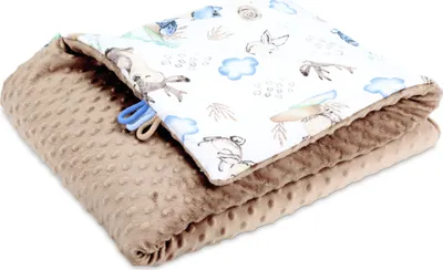 Produktbild von Baby Decke Kinderdecke mit Minky 75x100 cm - Kuscheldecke Baby Kinderwagen Decke Neugeborene Babydecke Eulen