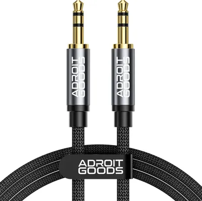 Produktbild von AdroitGoods AUX-Kabel 3,5 mm - Audiokabel - vergoldet - Stecker zu Stecker - 1 Meter
