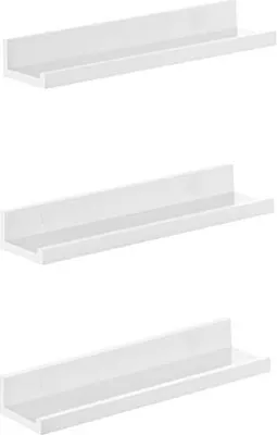 Produktbild von Nástenná polica 3 plávajúce police na rámy a knihy, 38 X 10 cm, Mdf biela Lws38Wt