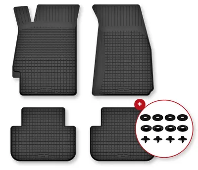 Zdjęcie produktu dla Dywaniki gumowe do Renault Megane II 2002-2008 (hatchback) – 4 szt., czarne, dobierane – Wielganizator Semi-Universal
