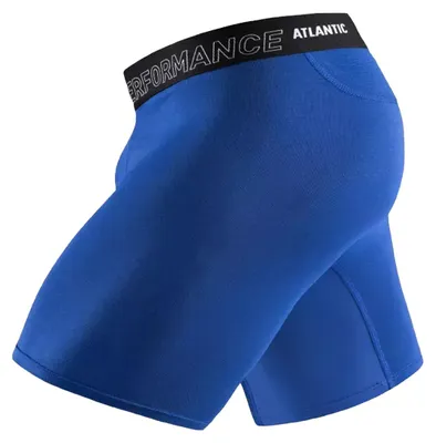 Imagen del producto de Pantalones cortos de boxeo para hombre, colección Atlantic, confeccionados en tejido de bambú, color azul-verde, diseño deportivo, talla S
