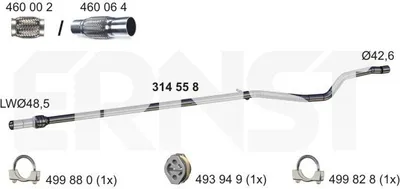 Produktbild von ERNST Abgasrohr Auspuffrohr für FORD KA (RU8) 314558