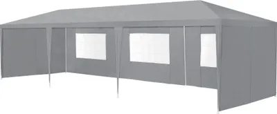 Immagine prodotto di [Padiglione 900x300x255cm Tenda da giardino Tenda per feste Padiglione da giardino Tenda per birra Tendone grigio scuro
