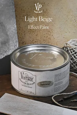 Produktbild von Vintage Paint Effect Paint Strukturfarbe 250 ml – Betonoptik Wandfarbe & Möbelfarbe – Kreidefarbe Effektfarbe mit Steinoptik für kreative Oberflächen - Hellbeige