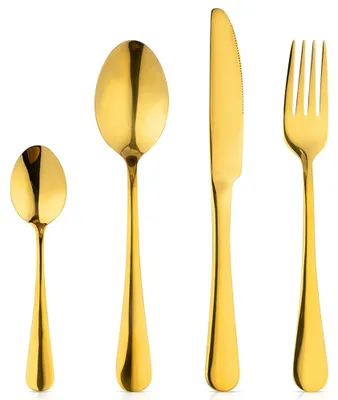 Produktbild von Vilde | Besteckset 16-teilig für 4 Personen - Edelstahl Besteck - Gold