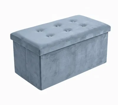 Produktbild von Rechteckiger Samthocker mit Stauraum, faltbar, 76 × 38 × 38 cm