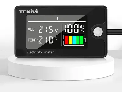 Batteriekapazitäts- und Spannungsmesser, 8–80 V, wasserdicht, Temperatur