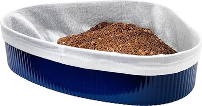 Produktbild von Brotkorb mit Stoffeinlage, Blau, 20 x 20 x 20 cm, zum stilvollen Servieren