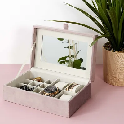 Produktbild von Schmuck- und Uhrkasten aus Samt