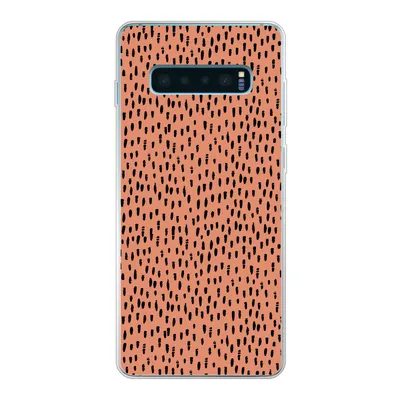 Produktbild von MuchoWow® Handyhülle Schutzhülle Hülle für Samsung Galaxy S10 Lite Polka dots - Schwarz - Orange Silikon Softcase Handy Hülle - Schutz