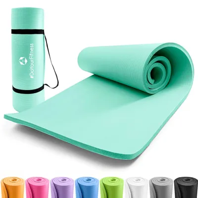 Productafbeelding van Fitnessmat - Extra dik - NBR-schuim - 183 x 61 x 2 cm - Antislip - Met draagriem