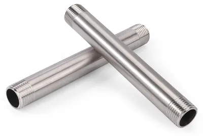 Productafbeelding van Slangfitting van roestvrij staal, 150 mm, met mannelijke schroefdraad, geschikt voor lucht- en waterslangen