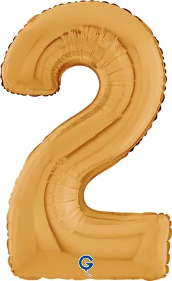 Obrázok produktu pre Fóliový balón číslo 2, zlatý, 66 cm Grabo