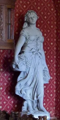 Zdjęcie produktu dla Casa Padrino Art Nouveau Garden Decoration Sculpture Woman with Baskets Grey 43 x 43 x H. 153 cm - Elegancka kamienna figura do dekoracji ogrodu - Akcesoria do dekoracji ogrodu w stylu barokowym i secesyjnym