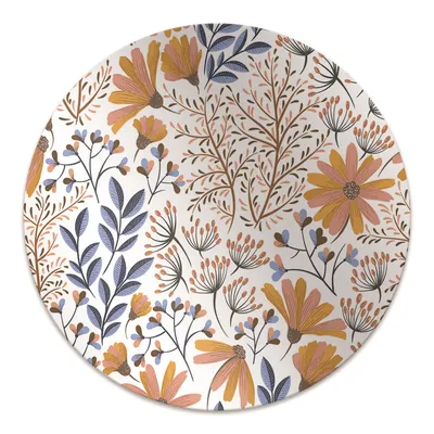 Produktbild von Rundmatte - Stuhlunterlage Bürostuhlunterlage - Rund Ø 100 cm - Bodenmatte - Fußmatte - Lackierte Blumen