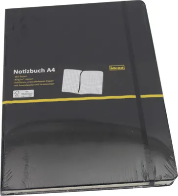 Produktbild von Idena Notizbuch / Kladde / 192 Seiten / kariert / DIN A4 / Farbe: schwarz