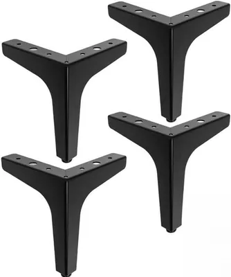 Produktbild von Möbelbein 10 cm - Metallbeine - schwarz - Ersatzbeine für Möbel - ShopFlot
