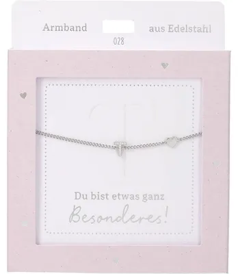 Produktbild von Depesche Armband Silber mit T-Anhänger und Herz - Freundschaftsschmuck