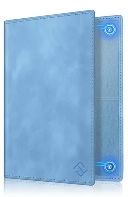 Produktbild von FINTIE KFZ Fahrzeugschein Hülle und Versicherungshalter- Magnetverschluss Auto Organizer für das Handschuhfach im, Scheckkarten Schutzhülle Kartenhülle mit Premium Kunstleder, Hellblau