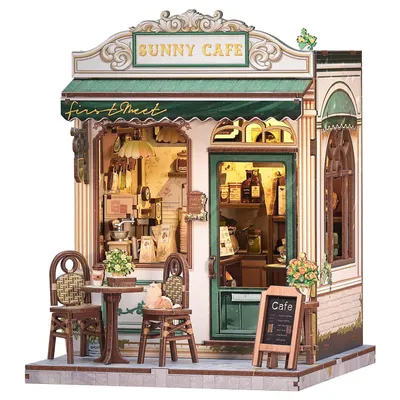 Produktbild von Book Nook Kit – DIY Puppenhaus Häuser, Miniatur Haus Selber Bauen Bausatz für Erwachsene, 3D Holz Puzzle Buchstütze | Kreativset zur Bücherregal Deko