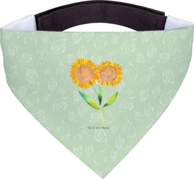 Produktbild von Mr. & Mrs. Panda Halstuch Hund Blume Sonnenblume - Blattgrün - Geschenk, Garten, Hundehalstuch, Freundin, Lieblingsmensch, Schal Für Hunde, Zusammen, Sonnenblumen