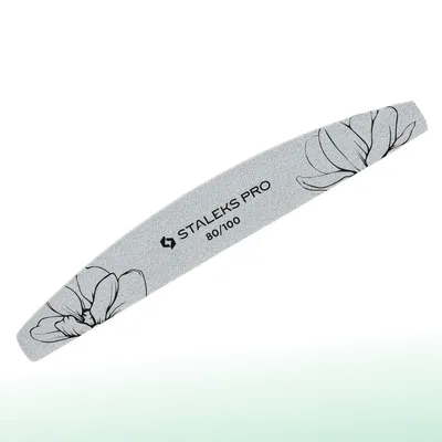 Obrázok produktu pre Pilník na nechty STALEKS EXPERT ST-NFE-40-80/100-25, polmesiacový, obojstranný, zrnitosť 80/100, tenká vrstva peny