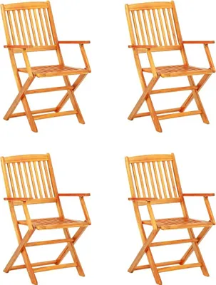 Produktbild von vidaXL Garten-Essgruppe aus Akazie Massivholz, 5-tlg., klappbar, 4 Personen, Braun