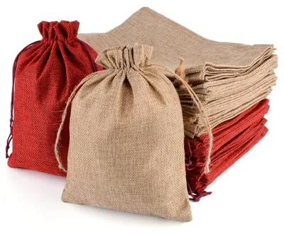 Imagen del producto de Omgoods - 30 bolsas de yute con cordón para regalos y decoración