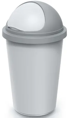 Produktbild von MONZANA® Mülleimer Küche 50L mit Schiebedeckel 100% Recycelter Kunststoff Abfalleimer Büro Papierkorb Biomüll Gelber Sack Silber Grau