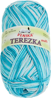 Obrázek produktu pro Příze TEREZKA multi - 50g / 155 m - Bílá,Modrá,Tyrkysová