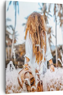 Produktbild von Bild auf Leinwand - Leinwandbild - Einteilig - Wiese Frau Gras - 70x100cm - Wand Bild - Wanddeko - Wandbilder - Leinwanddruck - Kunstdruck - Wanddekoration - Leinwand bilder - Wandbild - PA70x100-5115