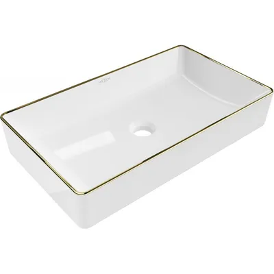 Zdjęcie produktu dla Mexen Nadia umywalka nablatowa 62 x 35 cm, biała/złota rant - 21616005