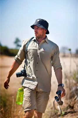 Image de Chemise de randonnée Fjällräven Sarek - couleur olive foncé, taille : L