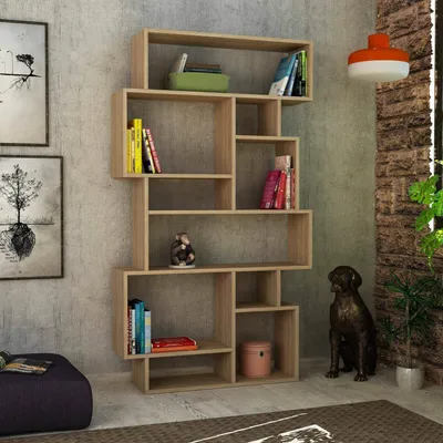 Produktbild von Dmorra Bücherregal Gacrux 96x26x169cm Braun 8 Fächer, Bibliothek