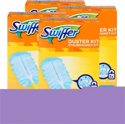 Produktbild von Swiffer Staubmagnet Starterset - Griff + 3 Tücher (4er Pack)