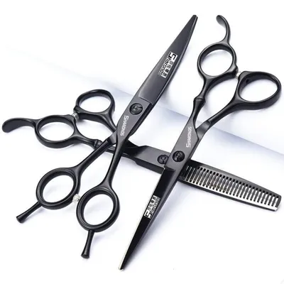 Immagine prodotto di Forbici da parrucchiere, acciaio inossidabile, 5,5/6 pollici, set da 3 pezzi, forbici professionali per taglio capelli