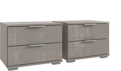 Obrázek produktu pro Nachtkommode >Easy Plus< (2er-Set) je 2 Schübe, SAHARAGRAU - 52x40x38cm (BxHxT)