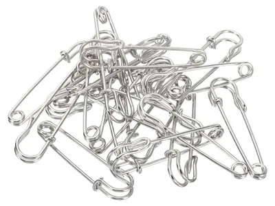 Sicherheitsnadeln 20 Stück, Metall, silber, 4,97 cm, groß