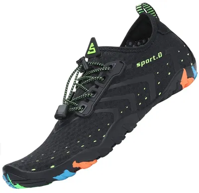 Produktbild von SAGUARO Badeschuhe Herren Wasserschuhe Damen Barfuss Schuhe Sport Schwimmschuhe Barfußschuhe Gegen Seeigel Aquaschuhe rutschfest Strandschuhe Leicht Neoprenschuhe Barfussschuhe Schwarz, Gr.41