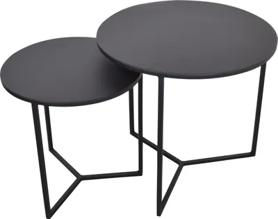 Produktbild von LOFT42 Elvy Set Beistelltischs rund - schwarz - Ø49x52