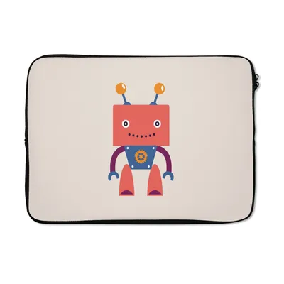 Produktbild von MuchoWow® Laptop Hülle 13 Zoll Roboter - Getriebe - Gesicht - Antenne - Kinder - Jungen Laptoptasche - Laptophülle - Sleeve - Rundumschutz