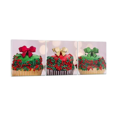 Produktbild von Bilder auf glas - Cupcakes Dessert Kuchen gebacken - 90x30cm - Glasbilder - Wandbilder - Kunstdruck - zum Aufhängen bereit - Wanddekoration aus Glas - Glas Bilder - Wandbild auf Glas - GCA90x30-2436