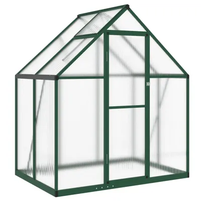 Produktbild von Gewächshaus mit Fundamentrahmen Grün 169x114x195 cm Aluminimum