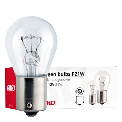 Immagine prodotto di Lampade alogene P21W BA15s 12V 21W, 10 pezzi, AMIO-01491, omologazione E8