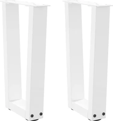Produktbild von Möbel Esstisch Beine V-Form 2 Stück Weiß 38x(42-43,3) cm Stahl - Tischbeine 4012625