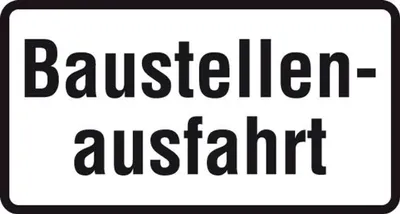 Produktbild von Zusatzschild 1007-33, 231x420mm Baustellenausfahrt RAL-Gütezeichen Folie RA2